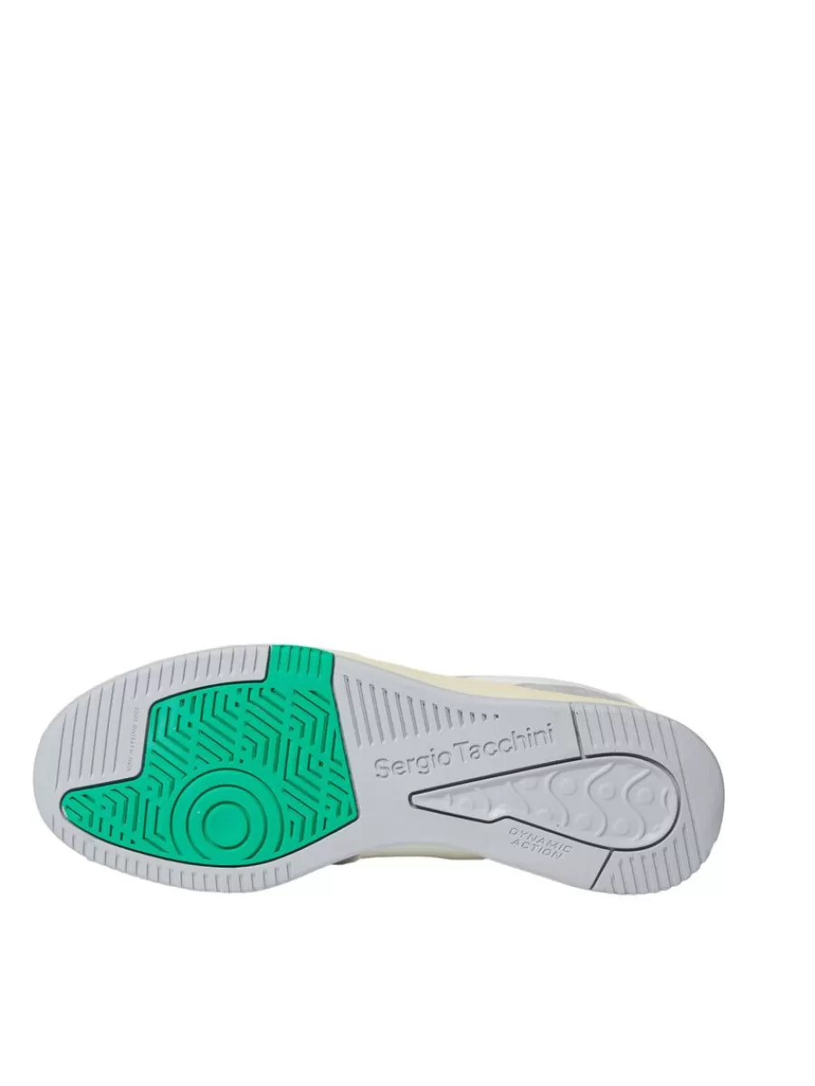 Shoes>Sergio Tacchini Prime Shot Da Sneaker- Antique White/ Almond Oil/ Bright Green