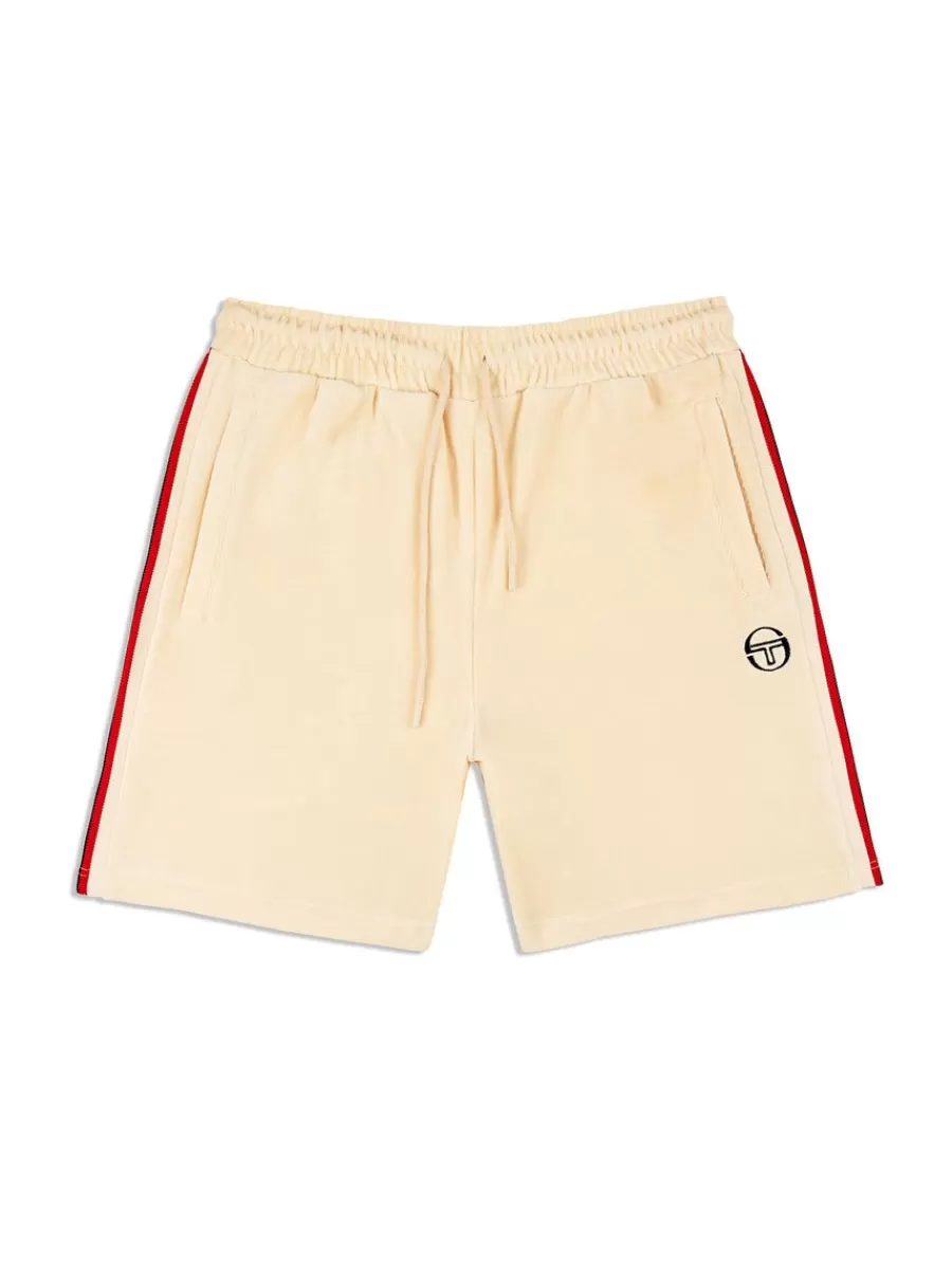 Shorts And Swim>Sergio Tacchini Primo Velour Short- Pearl Ivory