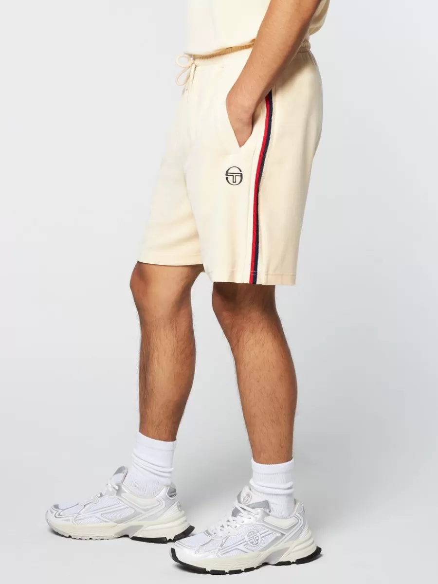 Shorts And Swim>Sergio Tacchini Primo Velour Short- Pearl Ivory