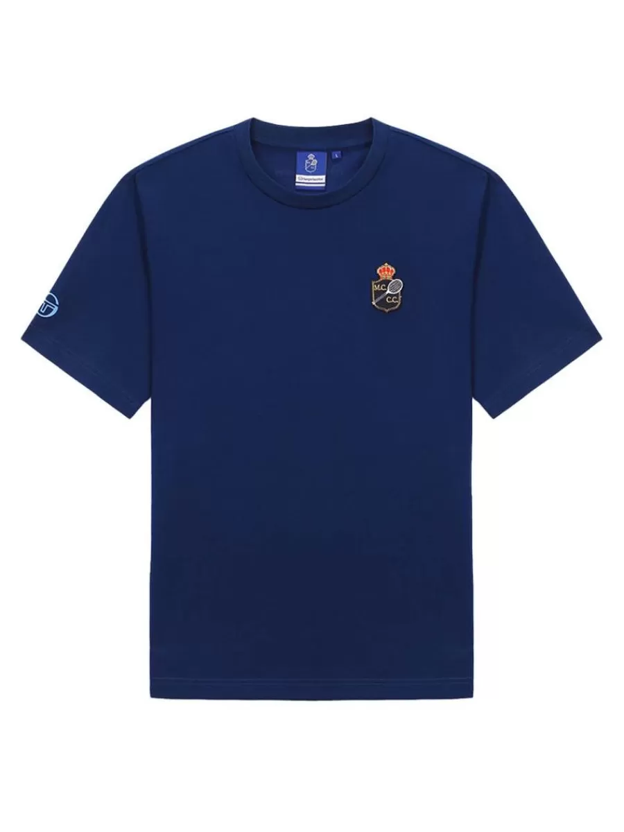 T-Shirts>Sergio Tacchini Rally Mch T-Shirt- Navy