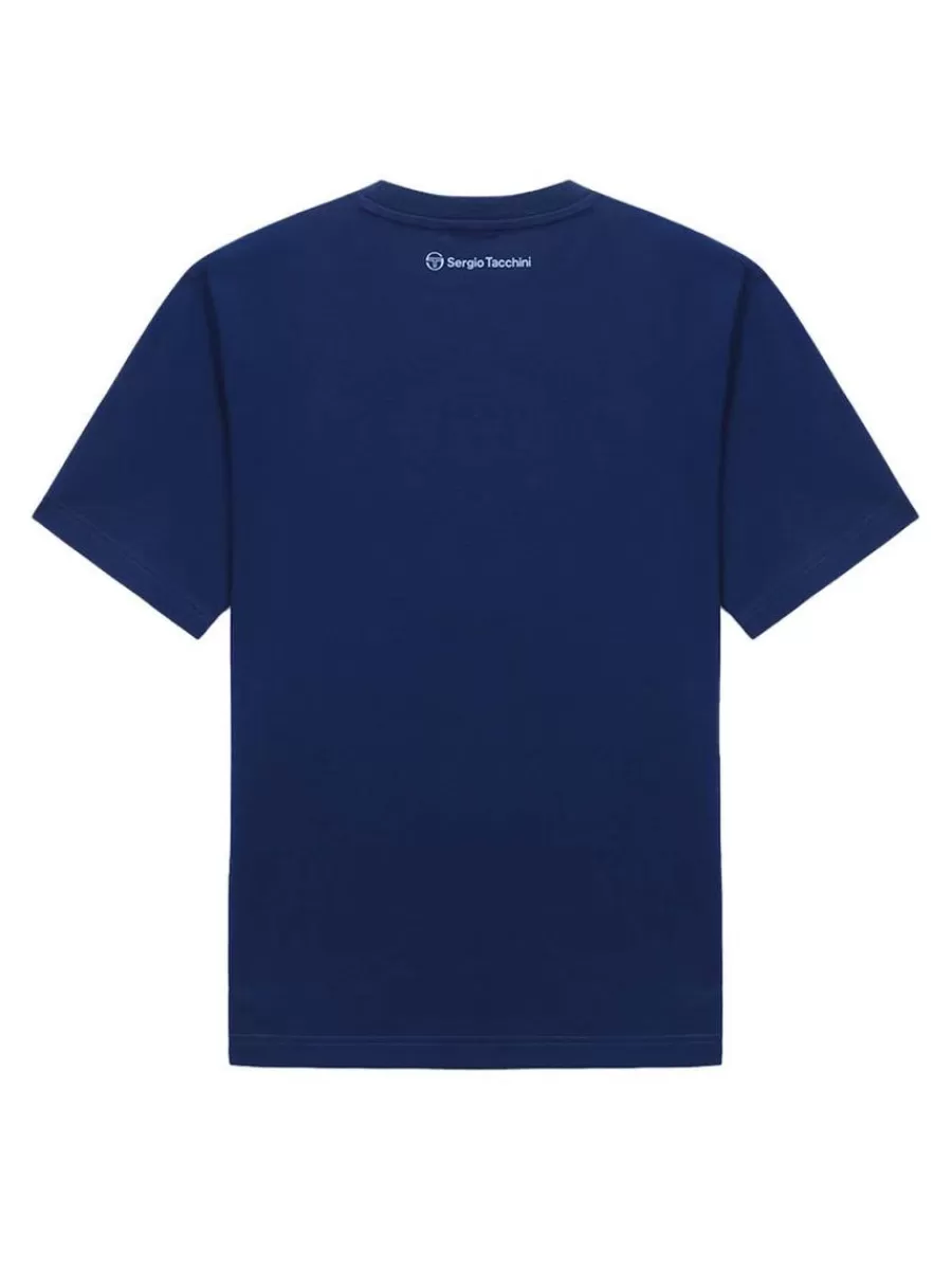 T-Shirts>Sergio Tacchini Rally Mch T-Shirt- Navy