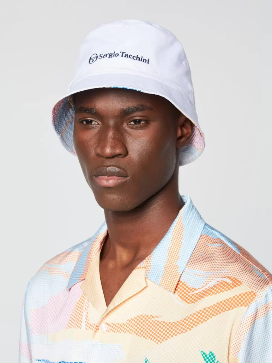 View All>Sergio Tacchini Riviera Reversible Bucket Hat- Deep Mint/ Multi