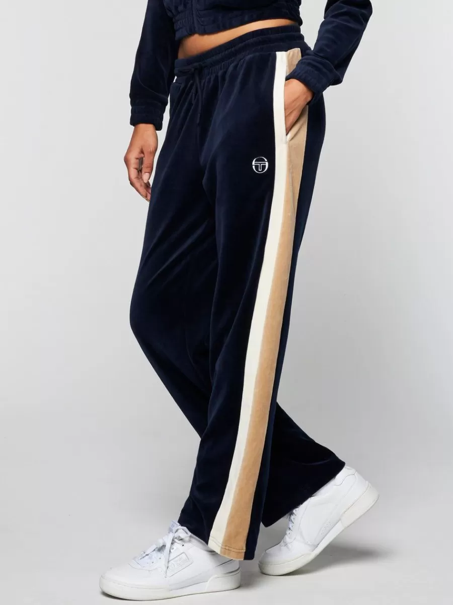 Velour>Sergio Tacchini Rosa Velour Track Pant- Maritime Blue