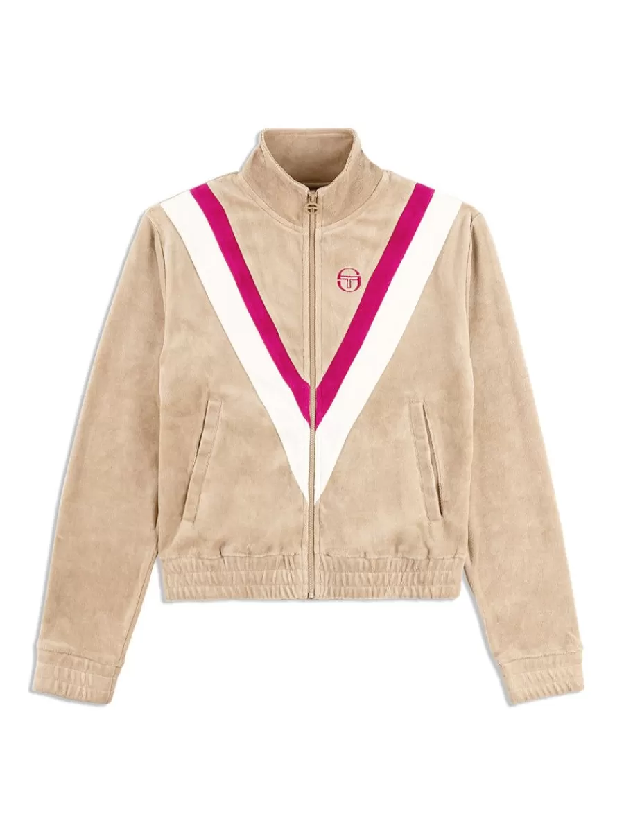 Velour>Sergio Tacchini Sara Velour Track Jacket- Humus
