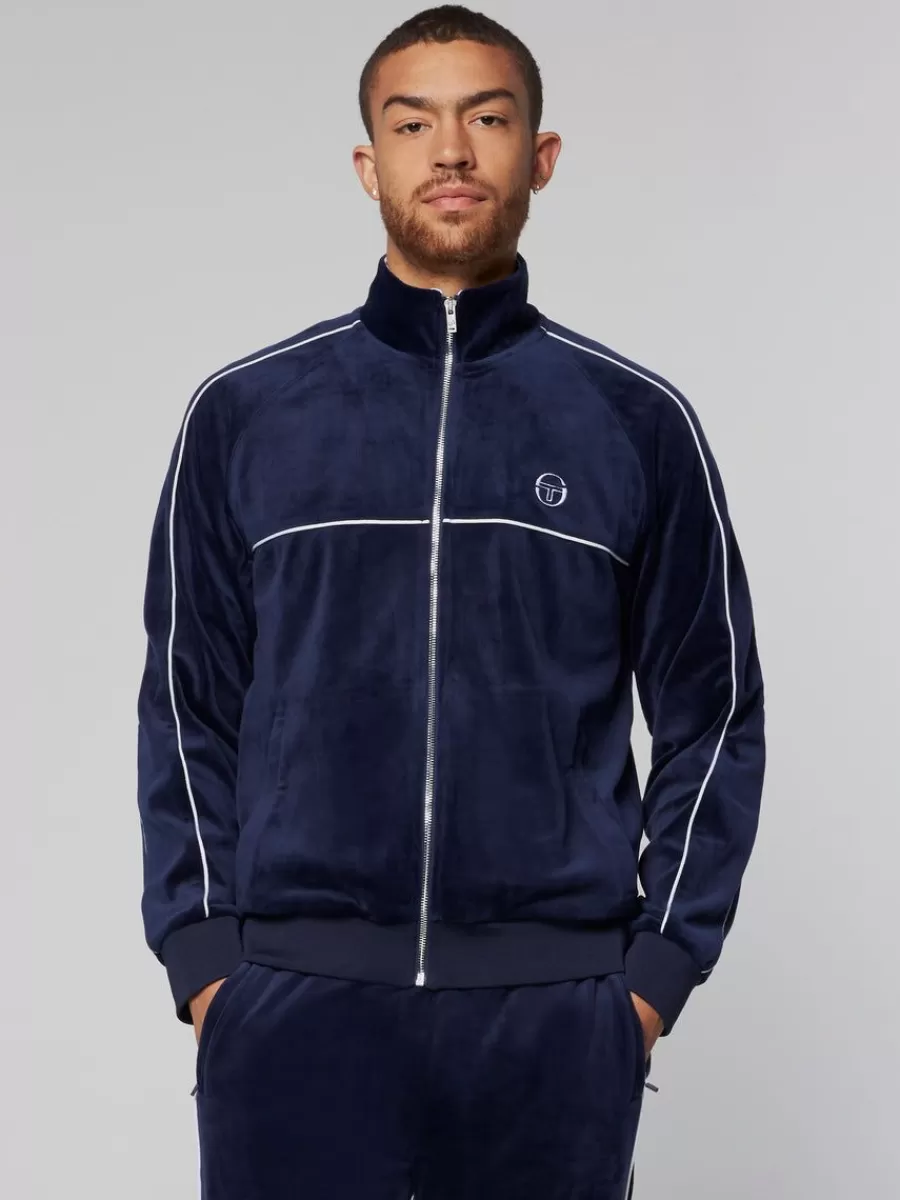 Velour>Sergio Tacchini Sovana Velour Track Jacket- Maritime Blue