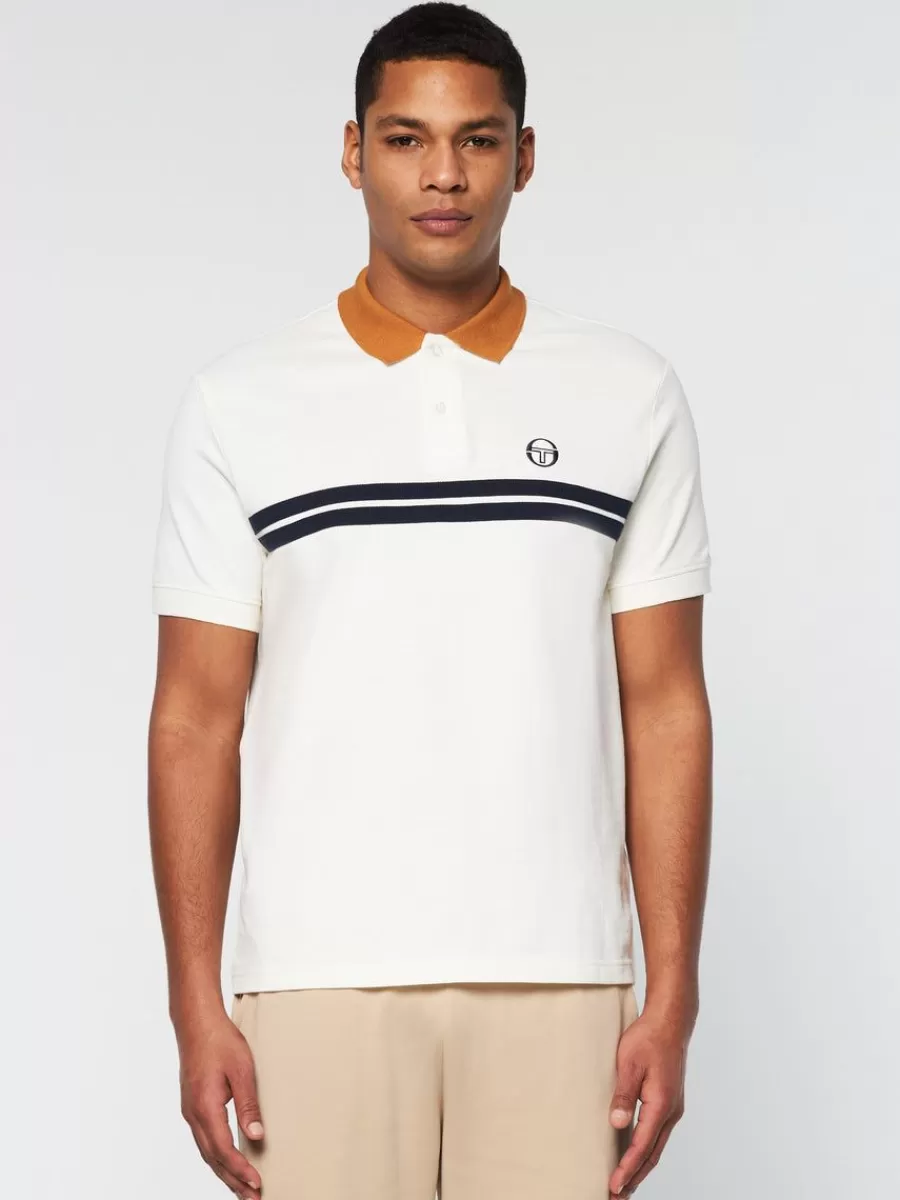 The Essentials>Sergio Tacchini Supermac Polo- Gardenia/ Meerkat