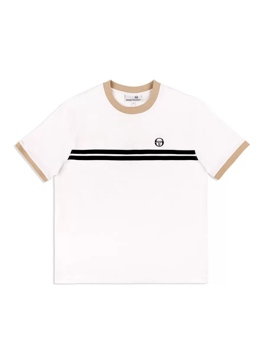 The Essentials>Sergio Tacchini Supermac T-Shirt- White/ Humus