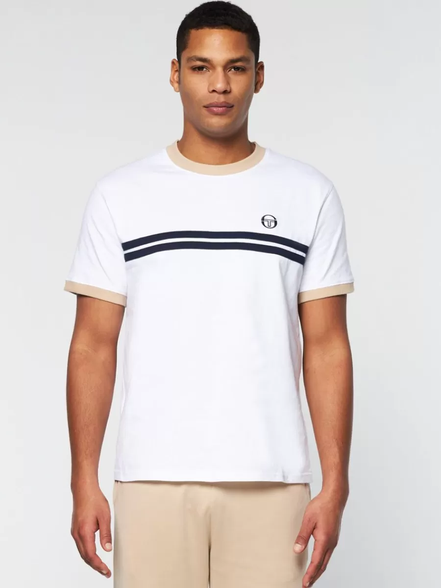 The Essentials>Sergio Tacchini Supermac T-Shirt- White/ Humus