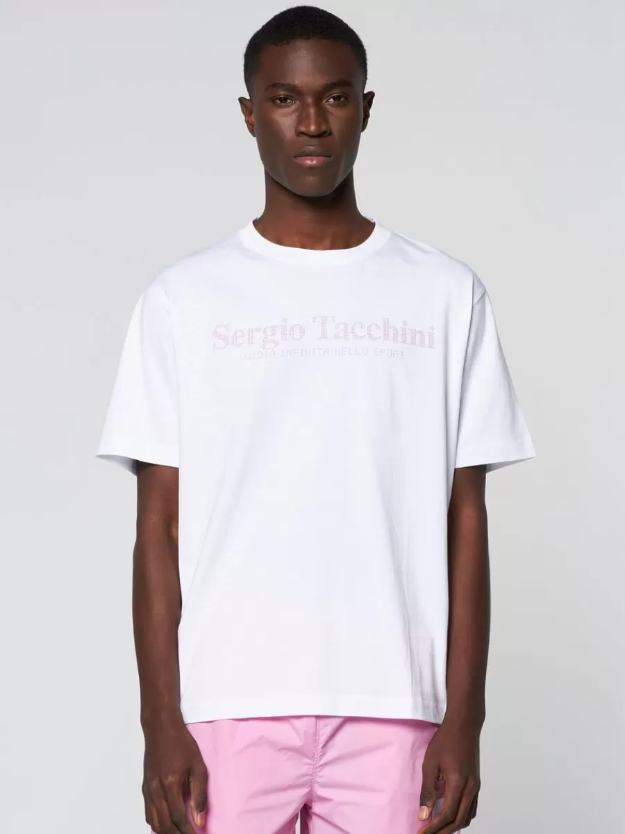 T-Shirts>Sergio Tacchini Tabellone T-Shirt- White