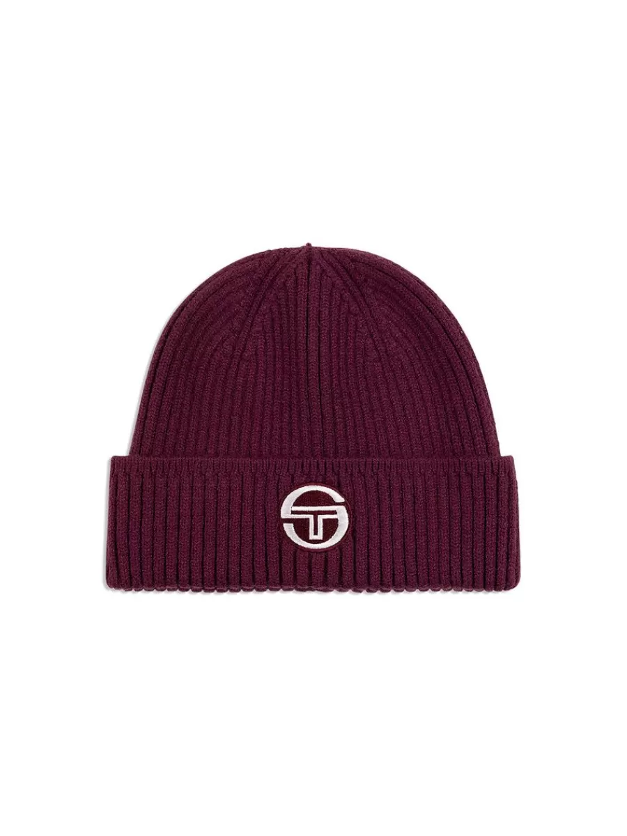 Headwear>Sergio Tacchini Tacchini Beanie-Grape Wine