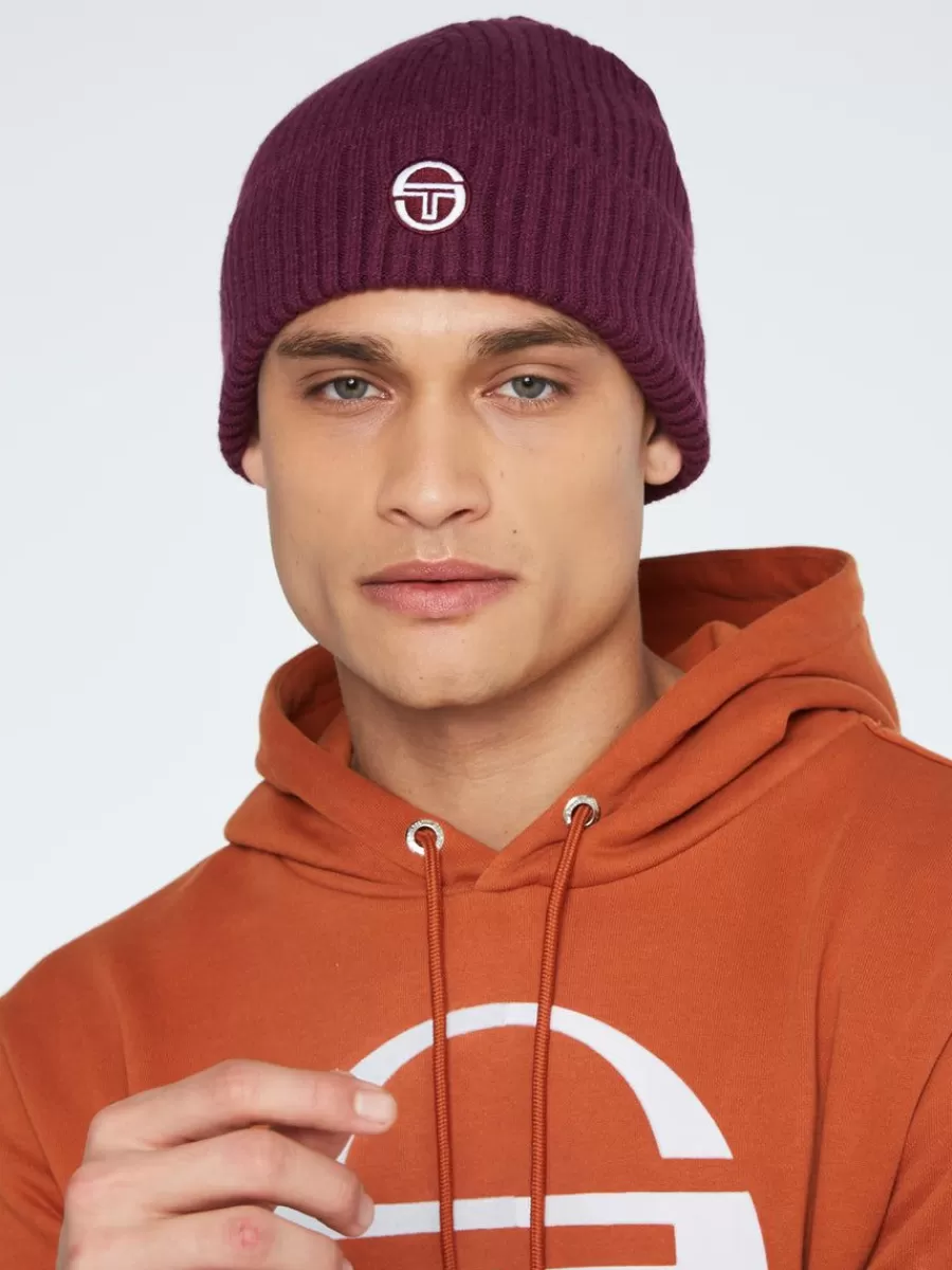 Headwear>Sergio Tacchini Tacchini Beanie-Grape Wine