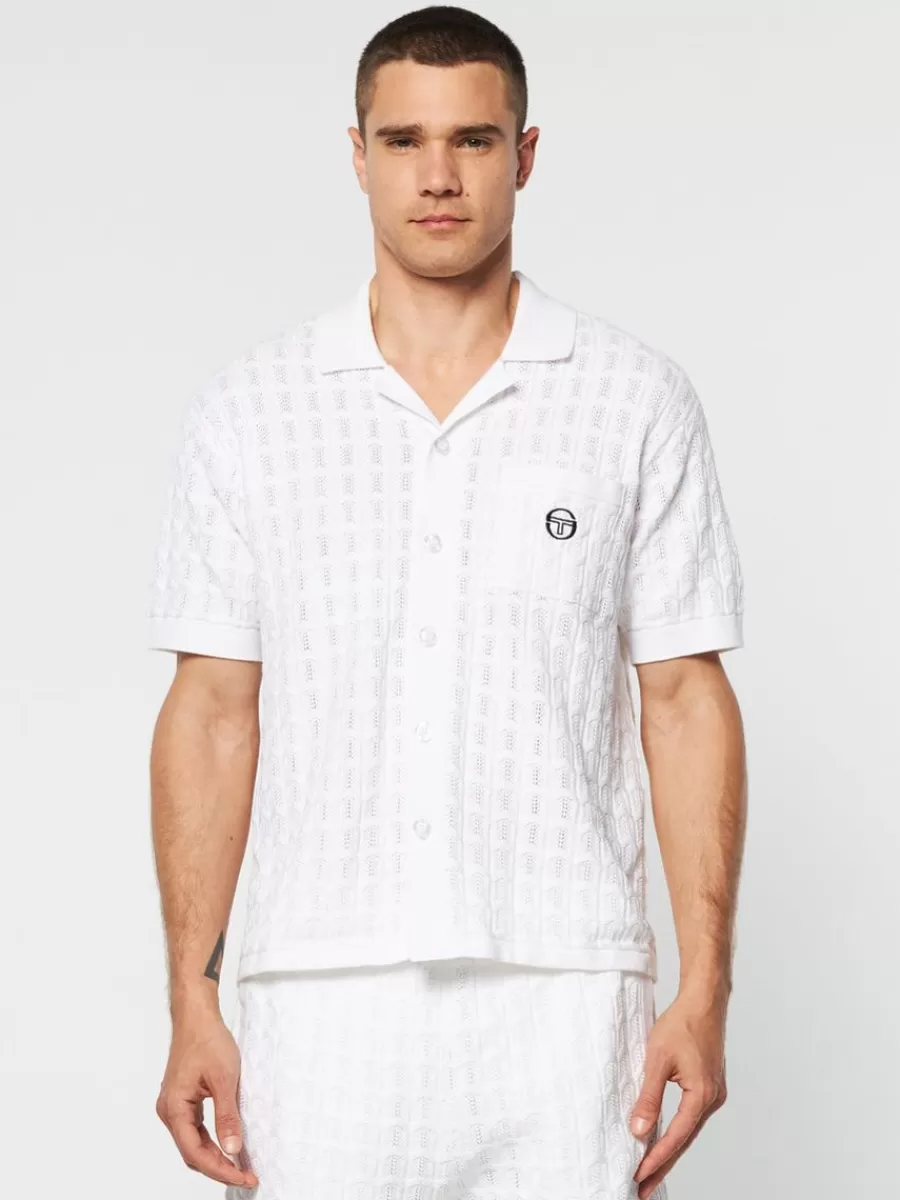 T-Shirts>Sergio Tacchini Ulivo Crochet Shirt- Brilliant White
