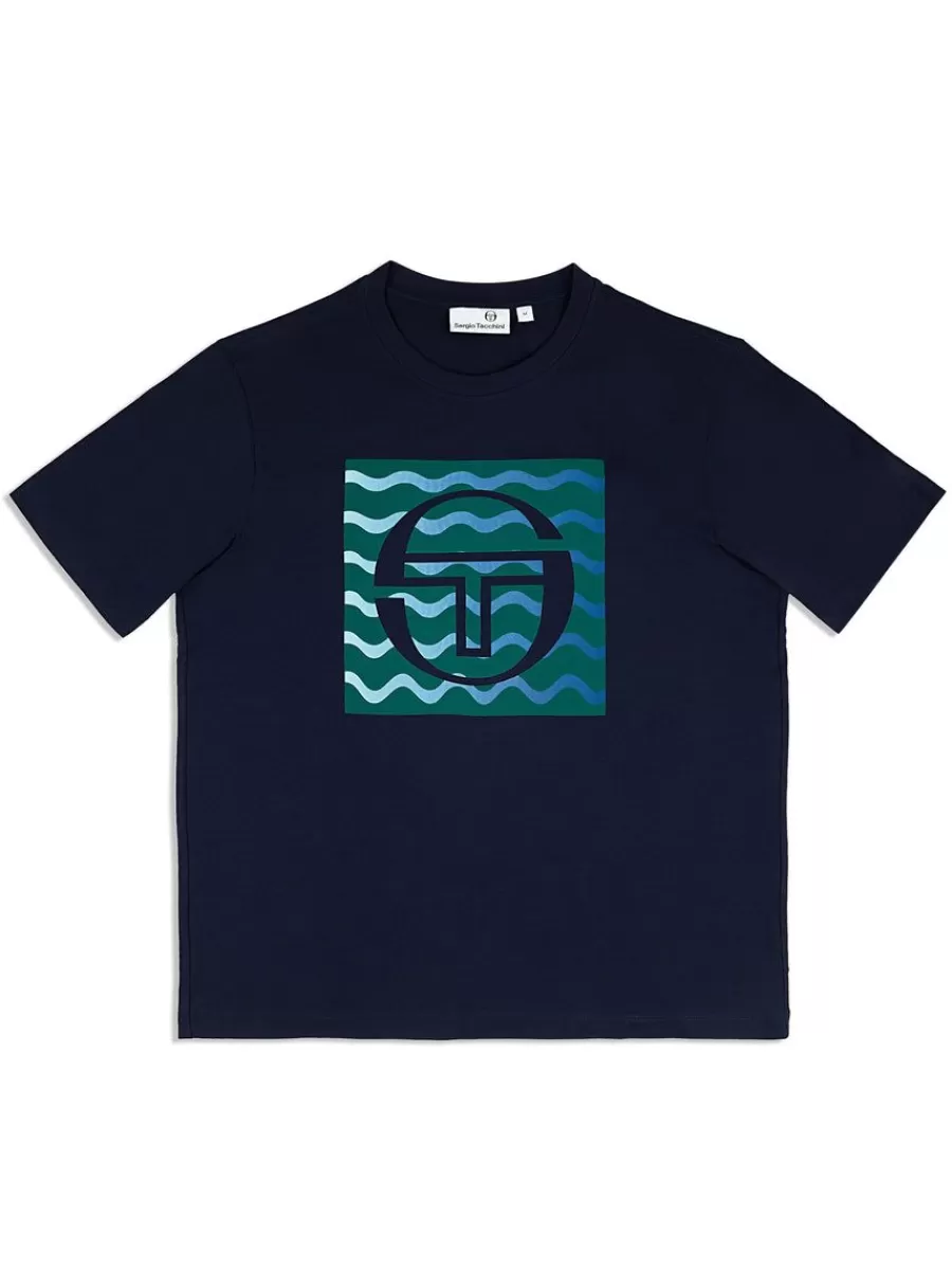 T-Shirts>Sergio Tacchini Veloce T-Shirt- Maritime Blue