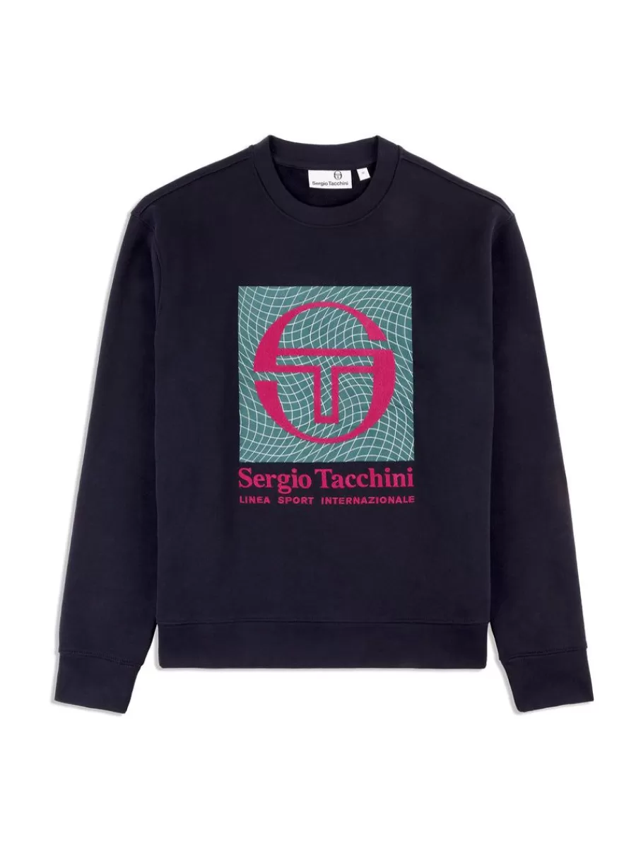 View All>Sergio Tacchini Warp Crewneck- Maritime Blue