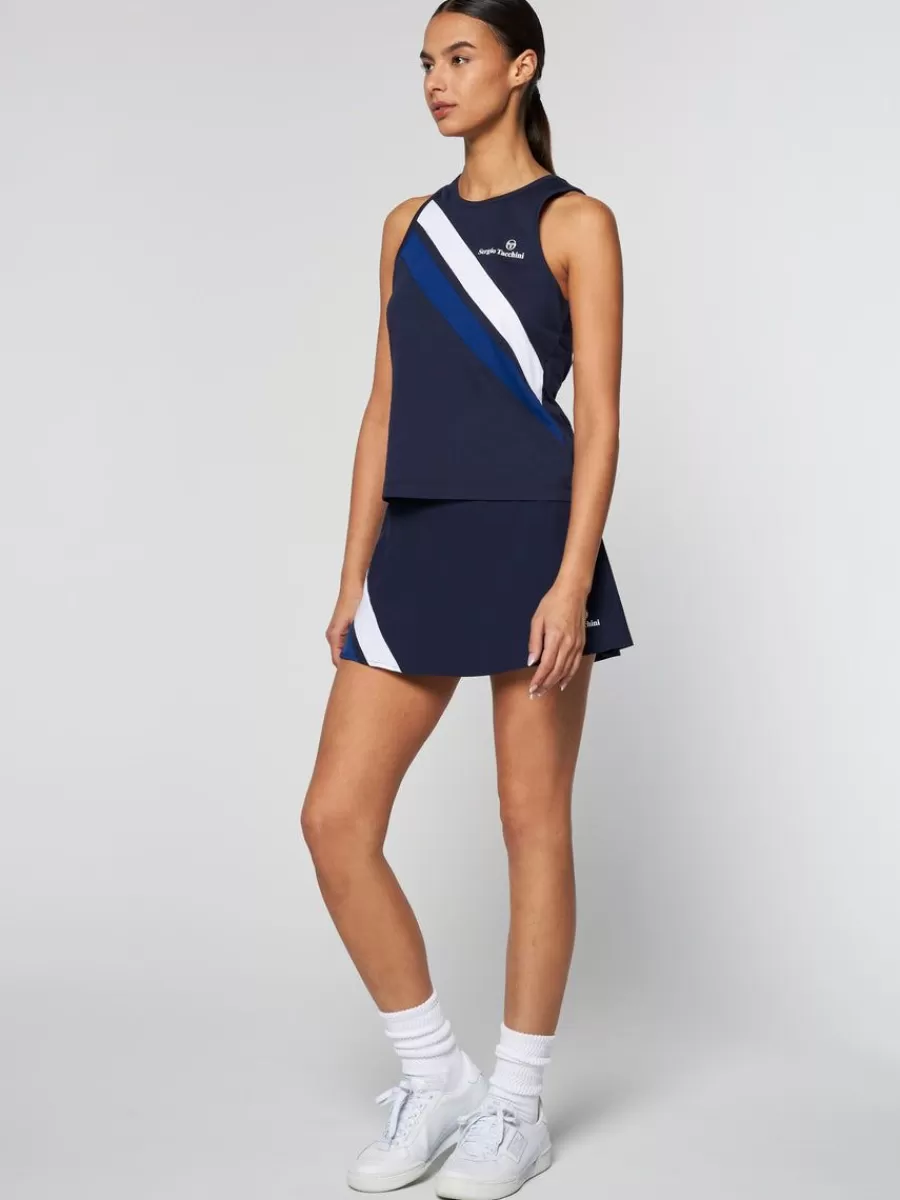 Tops And Sports Bras>Sergio Tacchini Women'S Ortica Tennis Tank- Maritime Blue