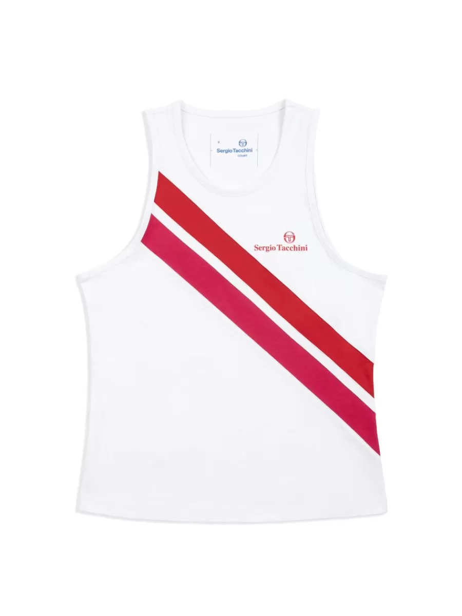 Tops And Sports Bras>Sergio Tacchini Women'S Ortica Tennis Tank- White